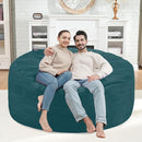 4FT Bean Bag Chair, Large Bean Bag Chairs with Memory Foam Filled, Fluffy Beanbag Sofa with Dutch Velvet Cover, Round BeanBag Chairs for Living Room, Playroom - Sea Blue by TinyTreasures Baby Boutique