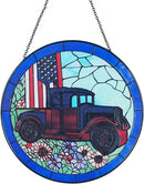 Patriotic Sun Catchers Us Flag - Originally Designed 4th of July Decorations Gifts for Veteran Stained Glass Window Hanging | Patriotic Suncatcher for Men by GreenHaven Gardens