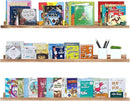 AZSKY Picture Ledge Shelf Wall Ledge Floating Shelves for Photo Frames Kids Book Shelves Wall Mounted Burnt Wall Display Shelf Wooden Frame Ledge 48 Inches Set of 3 Bathroom Organizer Shelves by CozyNest Decor