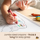 Honeysticks Super Jumbo Crayons (6 Pack) - 100% Pure Beeswax, Non Toxic Crayons for Toddlers 1-3, Extra Large Crayon Size, Easy to Hold and Use, Unbreakable Toddler Crayons, Eco-Friendly by TinyTreasures Baby Boutique
