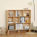 LEYAOYAO 10 Cube Bookshelf,3 Tier Modern Wide Bookcase with Legs,Mid-Century Wood Bookshelves Storage,Natural Large Book Case,Freestanding Organizer Display Shelf for Bedroom,Living Room,Office by CozyNest Decor