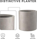 Kante 12.6" Dia Round Concrete Planter, Modern Style Large Cylindrical Plant Pot with Drainage Hole and Rubber Plug for Indoor Outdoor Patio, Weathered Concrete by GreenHaven Gardens