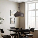 WUZUPS Chandelier Rustic Farmhouse Industrial Round Ceiling Pendant LED Light Fixture with Open Bottom Drum Shade, H 15.7" x W 13.4", Distressed Rust by CozyNest Decor