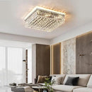 12-Lights Black Crystal Flush Mount Ceiling Light Fixtures,Elegant Crystal Chandelier Pendant Ceiling Lamp for Bedroom,Living Room,Dining Room,Hallway H5.9 x W20 x L20 (Bulb Not Included)Square by CozyNest Decor
