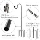 Shepherds Hook for Outdoor, 30 Inch Tall & 5/8 Inch Diameter Stainless Steel Heavy Duty Poles to Hang Outdoor Lights with 5 Prongs Base, Suitable for Bird Feeders or Wedding Decors(1pack) by GreenHaven Gardens