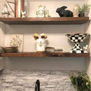 URBANDI, Rustic Floating Shelves, Set of 2, Hidden Bracket, Solid Wood, Heavy Duty, Wall Mounted Shelves, (Provincial, 48Wx8D) by CozyNest Decor