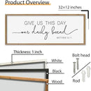 SRSZHIYUE Give Us This Day Our Daily Bread Sign Wall Decor Art 32"×12" Matthew 6:11 Dining Room Kitchen Large Wood Framed Wall Hanging (Wood) by CozyNest Decor