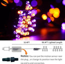 Rotu Halloween String Lights Outdoor with Music Sync Spooky Sounds 300 LED 114.8ft Indoor Fairy String Lights Waterproof Function for Halloween Party Haunted House Decorations (Purple & Orange) by CozyNest Decor