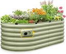 KING BIRD Raised Garden Bed Kit 2025 Upgraded Quick-Setup Galvanized Planter Garden Box Outdoor for Gardening, Vegetables, Flowers, 74x36x23 in, Olive Green by GreenHaven Gardens