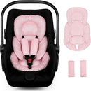 Infant Car Seat Insert for Newborn Girls Boys, Summer Mesh Baby Carseat Head Support with Strap Pads, Soft Reversible Baby Car Seat Insert Cushion Pad for Car Seat, Stroller, Bouncer, Swing, Pink by TinyTreasures Baby Boutique