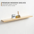 Fun Memories 48 Inch Floating Shelves for Wall, Deep Rustic Solid Pine Wood Floating Shelf - Farmhouse Wall Mounted Display Shelf with Heavy-Duty Metal Bracket, 48" W x 8" D, Set of 1, Unfinished by CozyNest Decor