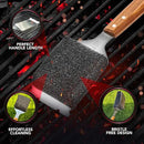 BBQ-AID Bristle Free Grill Brush and Scraper for Barbecue - Extended Large Wooden Handle With Replaceable Head - No Scratch BBQ Cleaning Accessories for Outdoor Grills by GreenHaven Gardens