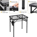 REDCAMP Small Folding Grill Table for Outside, 3 Heights Adjustable Lightweight Portable Metal Aluminum Outdoor Grill Table for Camping Picnic Cooking BBQ, Black 24x16 inches by GreenHaven Gardens