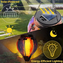 2PCS Solar Hot Air Balloon Lanterns with Flame with Shepherd's Hooks, Glass Hanging Flickering Lights Outdoor Waterproof for Garden Tree Yard Patio Mother's Day Gift, 18" H Colorful by GreenHaven Gardens