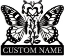 Custom Butterfly Metal Sign,Personalized Butterfly House Number Signs,Personalized Gardener Name Sign,Garden Patio Wall Decor (Style-6) by GreenHaven Gardens