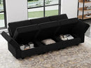Belffin Modular Sofa Couch with Storage Seats Velvet 3 Seater Sofa for Living Room Black by CozyNest Decor