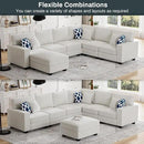 L Lengend Vansen Modular Sectional Sofa U Shaped Couch with Ottoman Modern Reversible Corner Sectional Couch for Living Room (Cream, U Shaped Sofa-2) by CozyNest Decor