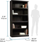 Sauder Miscellaneous Storage 5 Bookcase/Book Shelf, L: 35.28" x W: 13.23" x H: 69.76", Estate Black by CozyNest Decor
