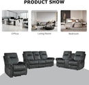 EBELLO Electric Power Recliner Chair with Massage and Heat, Soft Fabric Massage Recliner for Adults, Overstuffed Single Reclining Sofa, Vintage Rivet Mid-Century Design for Living Room, Grey by CozyNest Decor