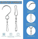 Wind Spinner Swivel Hooks 360 Degree Dual Spinning Windsock Chime Supplies Hanger Swivels Clip Hanging Hooks with Storage Box for Wind Spinners Supply, 2 Styles (Metal Color,20 Pieces) by GreenHaven Gardens