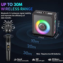 Karaoke Machine, Portable Bluetooth 5.3 Speaker with 2 Wireless Microphones for Adults, PA System with Pitch Correction & Echo Adjustment, Supports TWS/TF Card/USB/AUX/Live for Home Party by TinyTreasures Baby Boutique