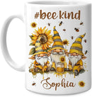 Hyturtle Personalized Bee Gnomes Mug - Bee Keeper Gifts For Women - Honeybee Gifts For Gnomes Lover - Animals Present For Lover - Teacher Appreciation Present - Custom Coffee Cup Ceramic Mug 11 15 Oz by CozyNest Decor