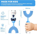 U-Shaped Toothbrush for Kids Ages 2-7， Soft Food-Grade Silicone for Sensitive Gums， 360° Teeth Cleaning Design，Training & Travel-Friendly Toddlers' Toothbrush (Blue) by TinyTreasures Baby Boutique