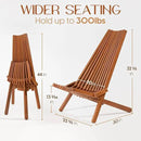 IDZO Elina FSC Eucalyptus Tamarack Chairs, 22.5x31.5x36 in, Weatherproof Wood, Lightweight 19 lb Design, Folding High-Backrest, Natural Finish – Ideal for Patio Furniture Set or Outdoor Furniture by CozyNest Decor