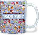 Personalized Mug for Kids - Sweets - Custom Name/Text, Ceramic Hot Chocolate/Cocoa/Coffee Cup for Boys/Girls, Birthday/Christmas/Holiday Gift - 11 oz, White Handle by TinyTreasures Baby Boutique