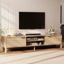 TV Stand for Living Room - up to 80 Inch TVs Mid Century Modern Entertainment Center with Storage and Adjustable Shelves, Media Console Table Oak 70" by CozyNest Decor