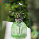 OFFIDIX Glass Plant Mister, 6.3 Inches Tall Vintage Style Spritzer Bronze Plastic Top Pump One Hand Watering Can Indoor Plant Spray Bottle for Garden, Plants, Cleaning (Light Green) by GreenHaven Gardens