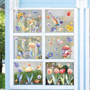 DC-BEAUTIFUL 116 PCS Spring Window Clings, 9 Sheets Double-Sided Hummingbird Butterfly Flower Easter Window Stickers, Reusable Static Floral Window Decals for Home School Office Party Decors by CozyNest Decor