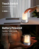 LED 4" inch Touch Night Light for Nursery Baby Kids Set of 2 (Chrome), Small Outdoor Waterproof Lamp for Bathroom Camping, Rechargeable Cordless Table Lamp for Bar Bedside Restaurant Gifts by CozyNest Decor
