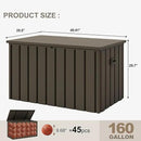 PURPLE LEAF Outdoor Deck Box 160 Gallon Waterproof Lockable Storage Box Container with Lid Deck Organization for Patio Cushions Side Table Pool Accessories Garden Tools, Brown by GreenHaven Gardens