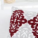 HWY 50 Burgundy Red Decorative Throw Pillow Covers 18x18 Inch, Pack of 2 Embroidered Cotton Farmhouse Cushion Cover Pillow Case for Sofa Couch Living Room Bed Bedroon, Accent Geometric by CozyNest Decor