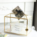 Glass Card Box with Slot, 10.2 inch Large Gold Clear Card Box for Wedding Receptions, Decorative Storage Box with Lock for Baby Shower, Birthday Party, Bridal Shower by CozyNest Decor