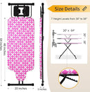 Extra Large Ironing Board with Hang Rail and Iron Rest 63" L x 20" W (Large with Iron Rest (Pink Cover)) by CozyNest Decor
