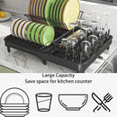 LEMIKKLE Dish Drying Rack, Large-Capacity Dish Drainer with Cutlery Holder Rotatable Water Drainer for Kitchen Counter,20.5" D x 16.1" W x 5.5" H by CozyNest Decor