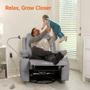 Rocking Chair Nursery with Adjustable Armrests, Electric Glider Recliner Nursing Chair for Breastfeeding, Power Swivel Recliner Chairs with USB Port and Storage, FSC Certified (Haze) by TinyTreasures Baby Boutique