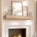 60x8x3 Fireplace Mantel - Handcrafted Hollow Rustic Solid Wood Wall Mounted Floating Shelf - DIY Color - with Invisible Heavy Duty Wood Bracket by CozyNest Decor