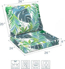 LVTXIII Outdoor Deep Seat Cushion Patio Seat and Back Cushion Set Seasonal Chair Cushion with Removable Cover and Adjustable Buckle for Home and Garden, 24"x24"x4", Islamorada Blue Green by GreenHaven Gardens