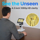 Coin Microscope for Error Coins, 4.3 inches 1080P LCD Digital Microscope, 50x-1000x Magnifier with 8 Adjustable LED Lights, PC View, Compatible with MacOS Windows for Adults Kids by TinyTreasures Baby Boutique