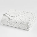 Longhui bedding Chunky Cotton Knit Throw Blanket for Couch, Sofa, Bed, or Chair, Decorative Breathable Fall Cable Knit Blanket 60 x 80 Inches, Large Medium Weight Cream by CozyNest Decor