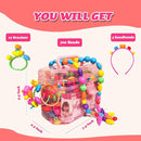 Arthopt Snap Pop Beads Jewelry Making Kit for Girls with 700+ pcs Arts and Crafts Toys for Kids 3-7 Years Old, DIY Snap Beads Bracelets Necklace Ring Toy Set Birthday Gifts for Girls 4 5 6 7 8 by TinyTreasures Baby Boutique