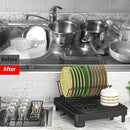 LEMIKKLE Dish Drying Rack, Large-Capacity Dish Drainer with Cutlery Holder Rotatable Water Drainer for Kitchen Counter,20.5" D x 16.1" W x 5.5" H by CozyNest Decor