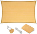 Eden's Decor Straight Flat-Edged Sun Shade Sail Rectangular 6' x 10' Wheat UV-Blocking Outdoor Canopy Fabric Cloth Awning for Pergola Patio Garden Backyard Custom Size by GreenHaven Gardens