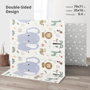 79x71 Foldable Baby Play Mat for Floor, Extra Large Non-Toxic Tummy Time and Crawling Playmat, Thick Foam Play Mat for Baby, Reversible Portable Babies Floor Mats for Infant, Toddler by TinyTreasures Baby Boutique