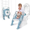 GrowthPic Toddler Potty Training Seat with Step Stool Ladder – Foldable Toilet Trainer with Splash Guard for Boys & Girls, Height Adjustable, Fits Standard & Elongated Toilets (Blue) by TinyTreasures Baby Boutique