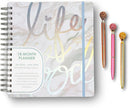 Votum 18-Month Day Large Planner, 2025-2026, Daily, Weekly & Monthly, January 2025 - June 2026, Life Is Good - Appointment Book with 3 Sticker Sheets, Twin-Ring Binding, Notes Pages - School & Work by TinyTreasures Baby Boutique