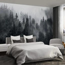 Misty Forest Landscape Wall murals Woodland Tree Peel and Stick Wallpaper for Bedroom Living Room - 85"x118" by CozyNest Decor